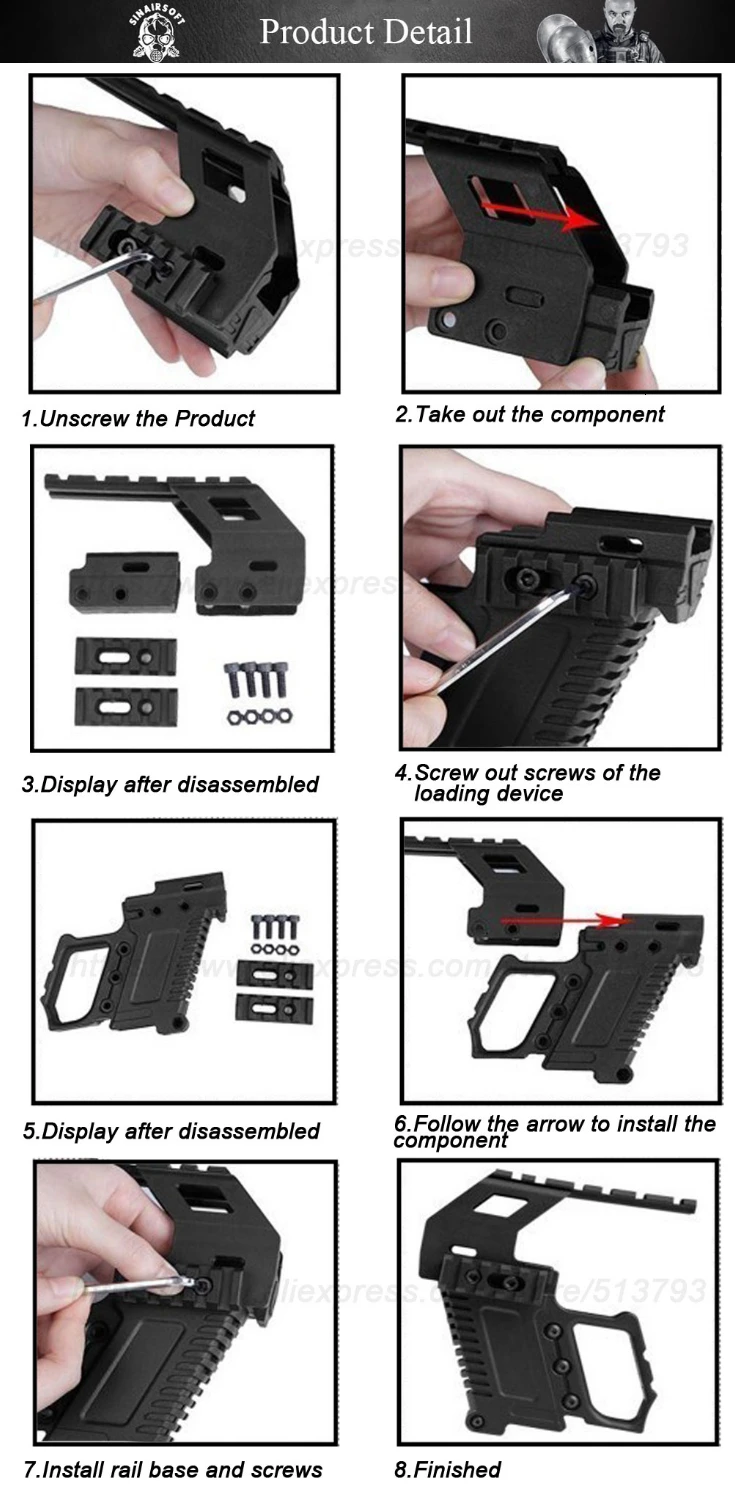 Тактическая серия Glock устройство для загрузки на рельсовой базе набор пистолета