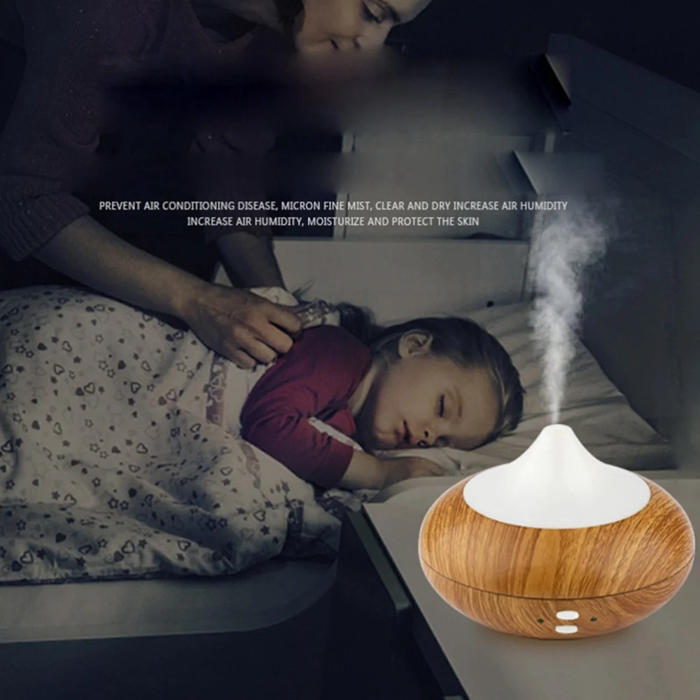 

150ML Diffuse Atomized Humidifier Mini Colorful Wood Grain Oil Lamp Small Onion Mute Aromatherapy Machine (Light Wood Grain)