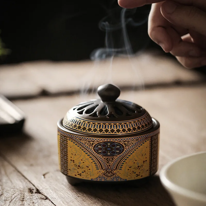 

Ceramic Jingtai blue incense furnace crafts swing reflux aromatherapy furnace