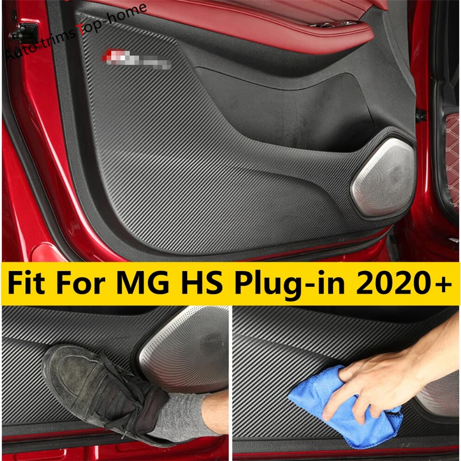 

Car Door Anti-kick Pad Anti-scratch Film Carbon Fiber Look Sticker Cover Trim Interior Accessories For MG HS Plug-in 2020 - 2022