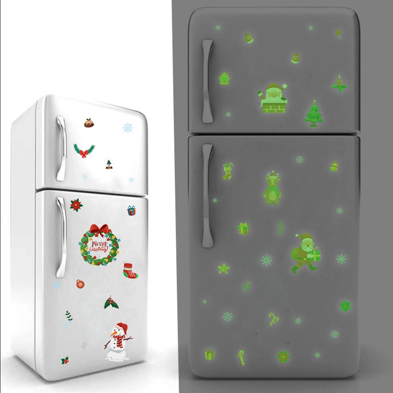 Съемные рождественские статические наклейки из ПВХ на окна с Санта-лосем