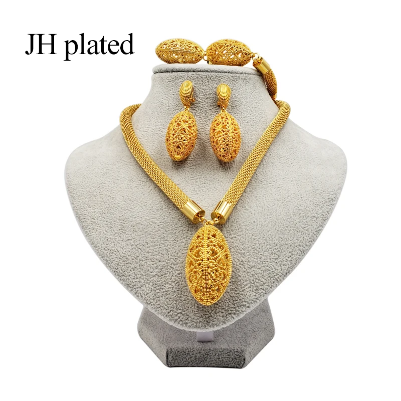 JHplated изысканное искусственное ожерелье кольцо серьги Ювелирные наборы женщин
