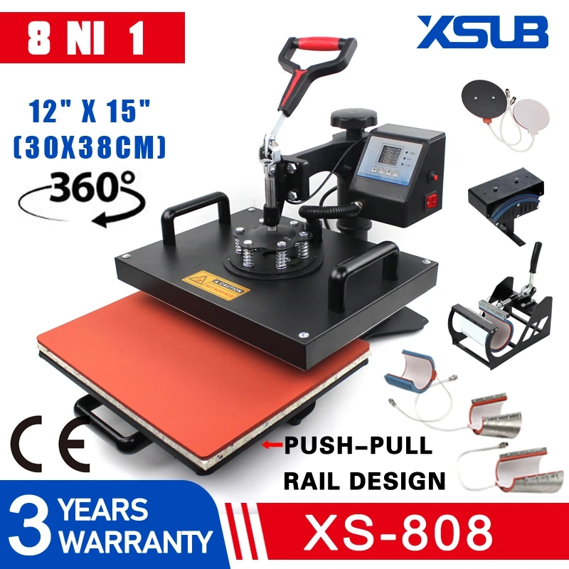 Online المتقدمة تصميم جديد 8 في 1 الحرارة الصحافة آلات كومبو التسامي طابعة الطباعة ل القدح كاب T قميص الهاتف حالات