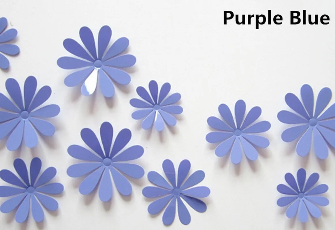 3D PVC Flower Wall Stickers Home Decor Decals for Kids Room TV Kitchen Sticker | Дом и сад