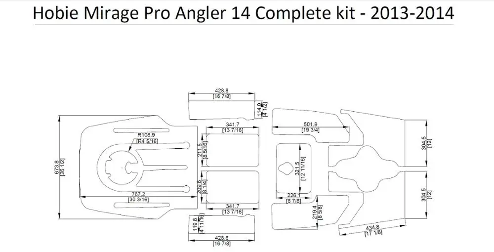 2013-2014Hobie Mirage Pro Angler 14 полный комплект каяк лодка EVA настил коврики 1/4" | Автомобили