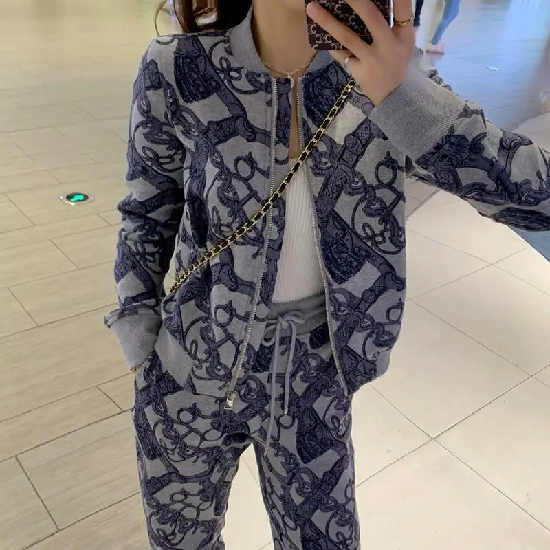 

New sportswear suit for women's spring and autumn fashion long-sleeved coat and trousers two-piece set