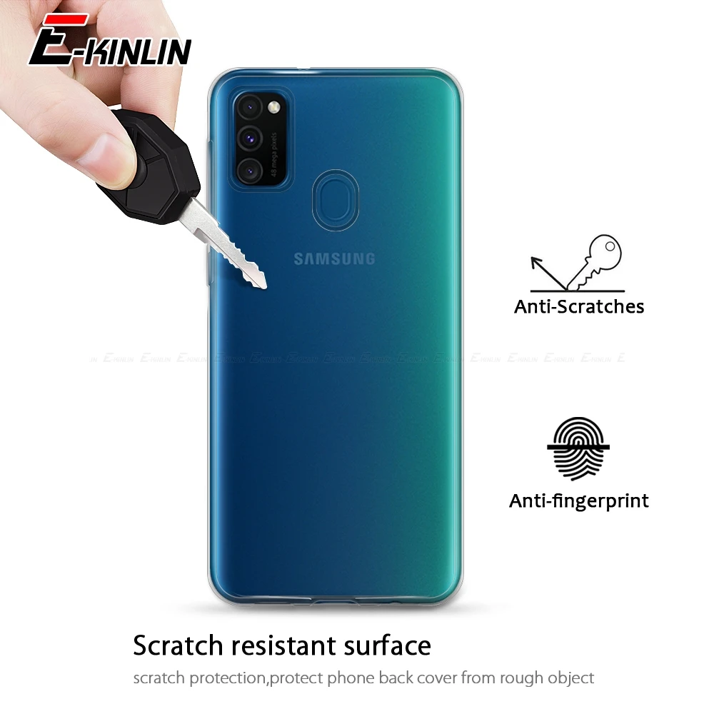 Silicone Ultra Thin Clear Soft Full Cover For Samsung Galaxy M01 Core M01s M02s M11 M21 M21s M30s M31 M31s M51 TPU Back Case