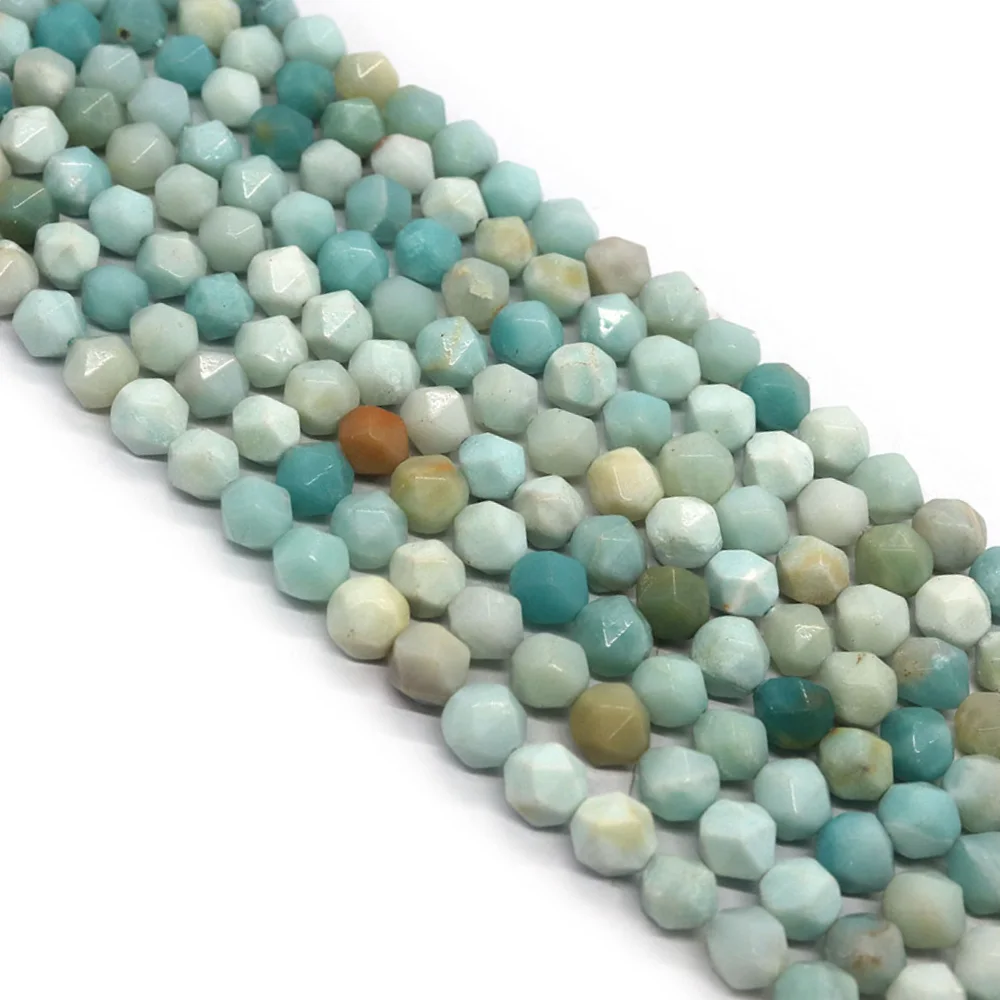 

Wholesale Natural Stone Amazon Necklace Beads 6mm8mm10mm Fashion Faceted Bracelet Bead for Making DIY Earring Accessories 38cm