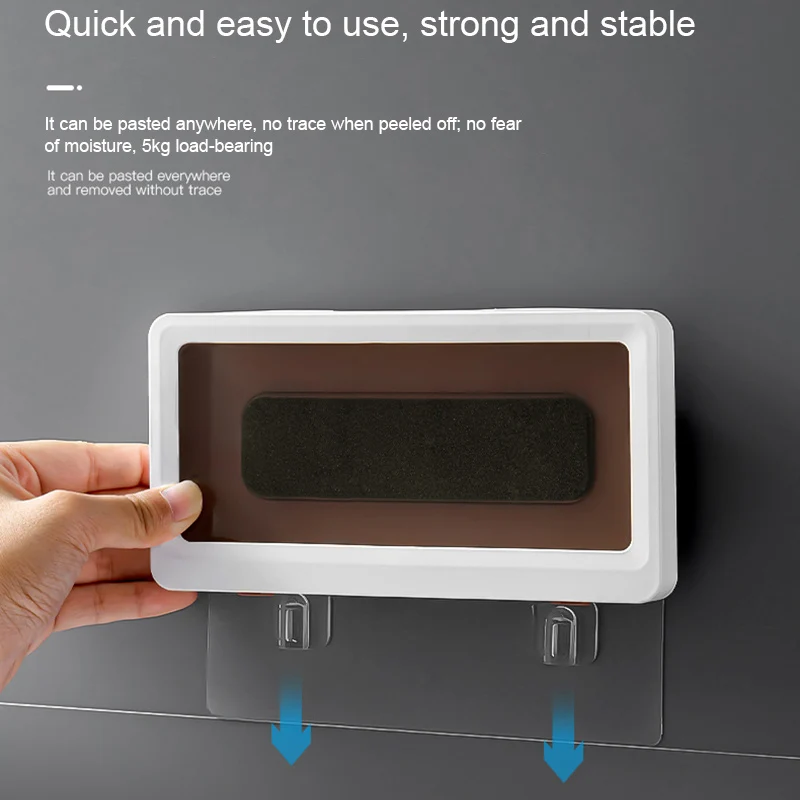 

Waterproof Bracket Bathroom Hooks Non Perforated Wall Mounted Touch Screen Mobile Phone Protective Cover St