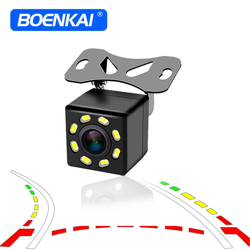 Boenkai Universal Backup Camera With Dynamic Trajectory Parking Line Reversing Rearview CCD 8 Led Waterproof RCA Vehicle Car Cam Boenkai Universal Backup Camera With Dynamic Trajectory Parking Line Reversing Rearview CCD 8 Led Waterproof RCA Vehicle Car Cam