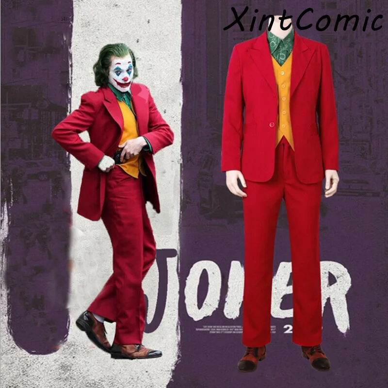 Мужской костюм для косплея Joaquin Phoenix Arthur Fleck Бэтмена Джокера красный на Хэллоуин