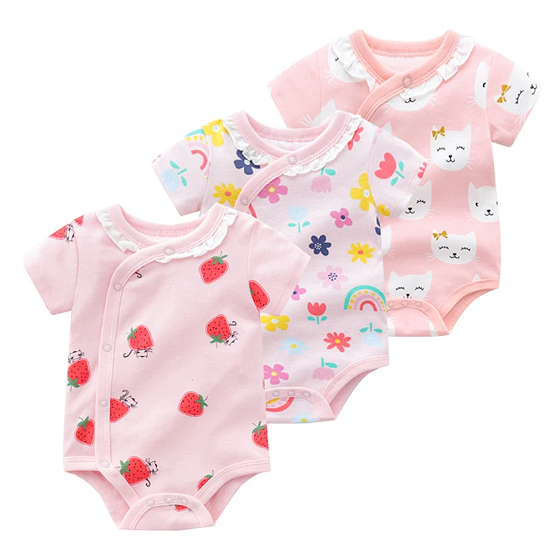Newborn Baby summer rompers Cotton Infant Body Short Sleeve baby Jumpsuit Print Cartoon ropa bebe Baby Boy Girl clothes New 2021 jkbbsets new 2018 baby rompers baby boy clothing cotton newborn baby girl clothes long sleeve cartoon infant newborn jumpsuit