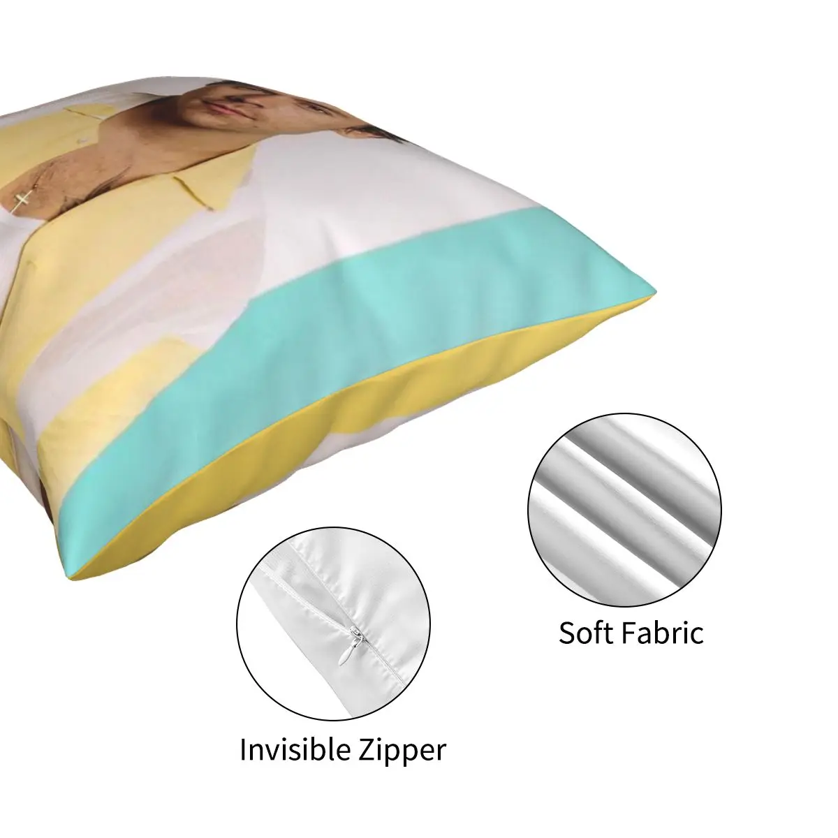 

Yellow Harry Square Pillowcase Polyester Printed Zip Decorative Pillow Case Bed Cushion Cover Wholesale