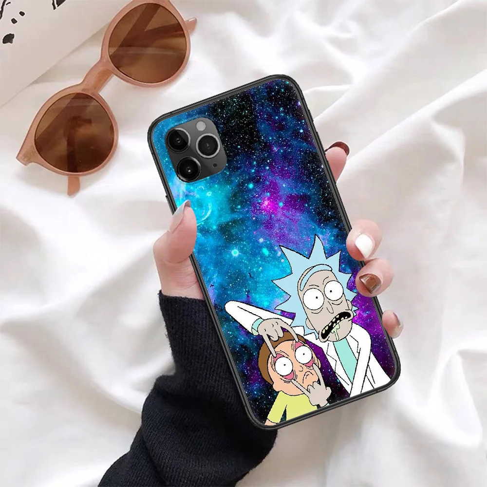 

ricks and mortys Phone Case For Iphone 4 4s 5 5S SE 5C 6 6S 7 8 Plus X XS XR 11 12 Mini Pro Max 2020 black Hoesjes 3D Coque