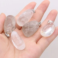 natural irregular stone pendant polished clear quartz stone necklace accessories for jewelry making bracelet white crystal charm