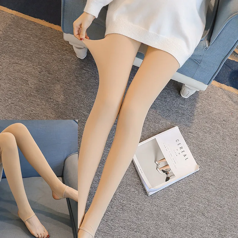 Khaki Foot Step 8025# высокая плотность полиамидного флиса и утолщенные Леггинсы для беременных, зимняя Регулируемая Одежда для живота для беременных женщин - Цвет: Khaki Foot Step
