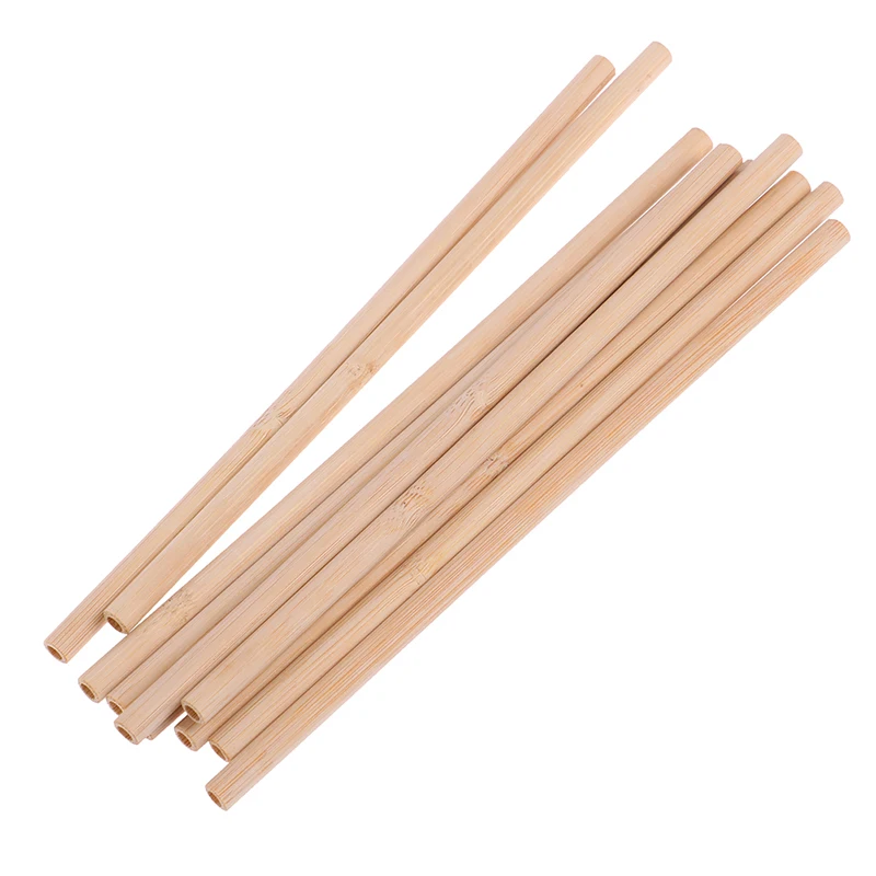 

10Pcs/Set Bamboo Drinking Straws Reusable Eco-Friendly Party Kitchen + Clean Brush for Drop Shipping wholesale