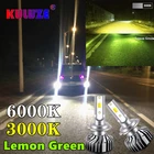 KULUZE H7 светодиодный лампы H4 светодиодный фар H11 HB4 9006 HB3 9005 H3 противотуманная фара 6000K 3000K лимонно-зеленый фара 12V 2X