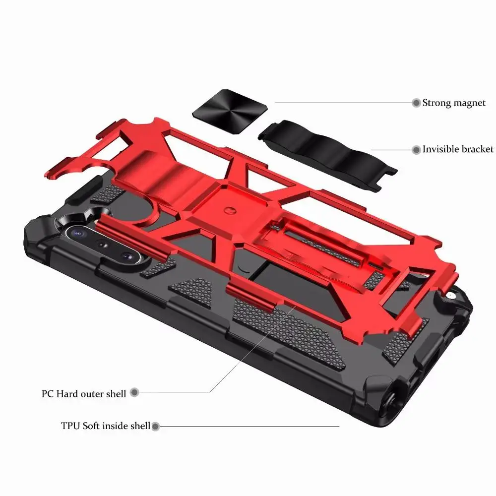 Magnetic Case Anti-Fall Shockproof Armor PC+TPU Protective Hard Stand for Samsung Galaxy S20 S10 Plus A71 A51 A50 A30S A50S | Мобильные