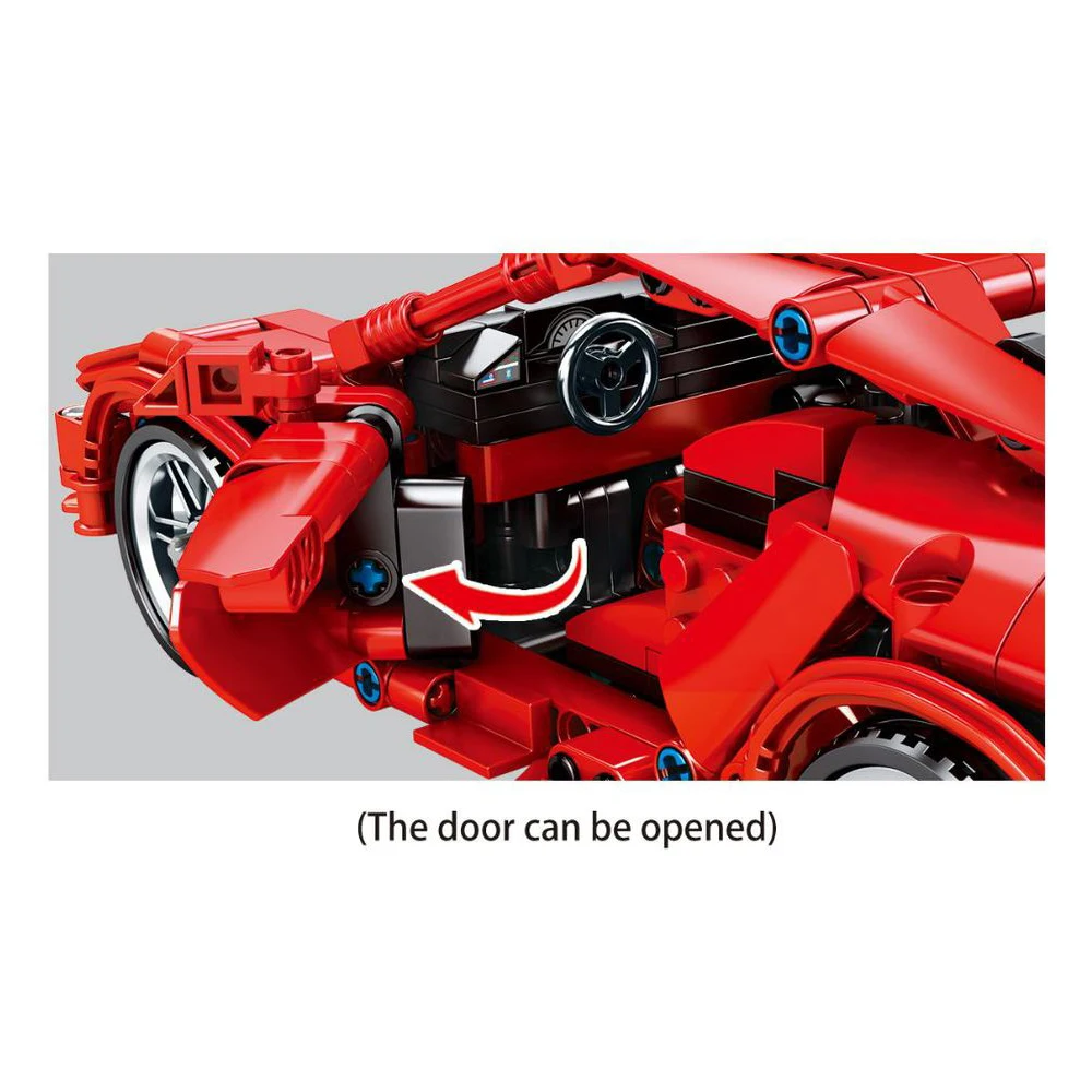 

603pcs Technic Red Classic Sports Car Brick Moc Vehicle Model Racing Car Speed Champions Building Blocks Boy toy Gift