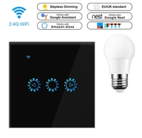 wifi smart touch switch smart life wall light voice control dimmer switch smart home mobile app control for alexa home assistant