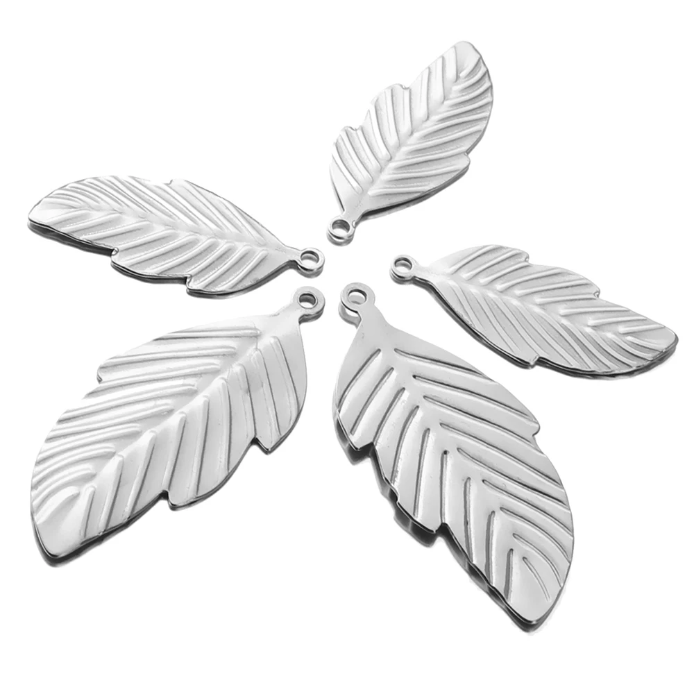 5 шт./лот Подвески с большим листком из нержавеющей стали для штамповки Плавающие