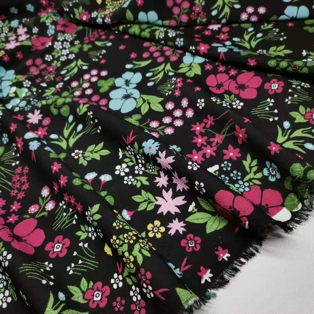 Солнцезащитное шифоновое платье шифоновая ткань с цветочным принтом для летнего