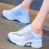 summer slippers womens mules leather sandals platform wedge fashion sneaker high heel comfort beach shoes lace up oxfords