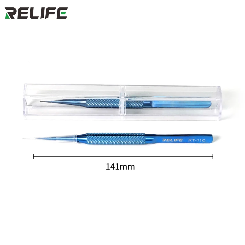 

RELIFE RT-11C/15C High Precision Blue Tweezers Professional for mobile phone Repair BGA motherboard chip IC flying Lead