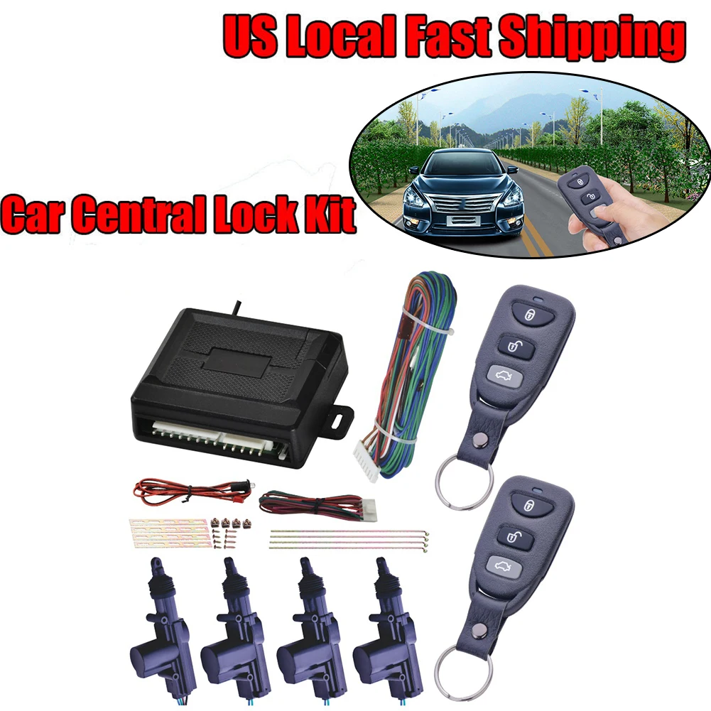 

Quick Easy Install Universal Remote Central Door Alarm Intelligent Rotation Practical Keyless Automatic Car Lock Kit Anti Theft