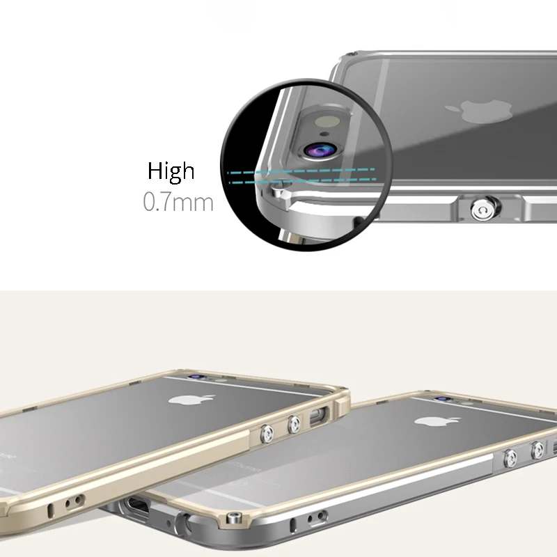 Роскошный металлический бампер для iPhone 6 s Ультратонкий алюминиевый корпус