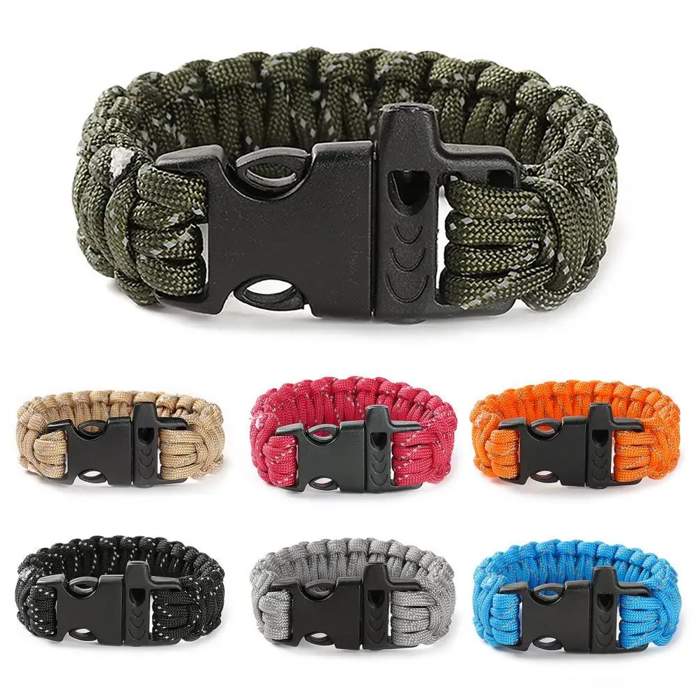 

Survival Bracelet Reflective Design Wear Resistant Anti-corrosion Hiking Camping Hunting Rope Survival Bracelet for Outdoor