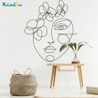 Линия Пикассо, рисунок, настенная наклейка, венок на голову, женское украшение для дома в гостиной, Съемные Виниловые настенные наклейки BB651