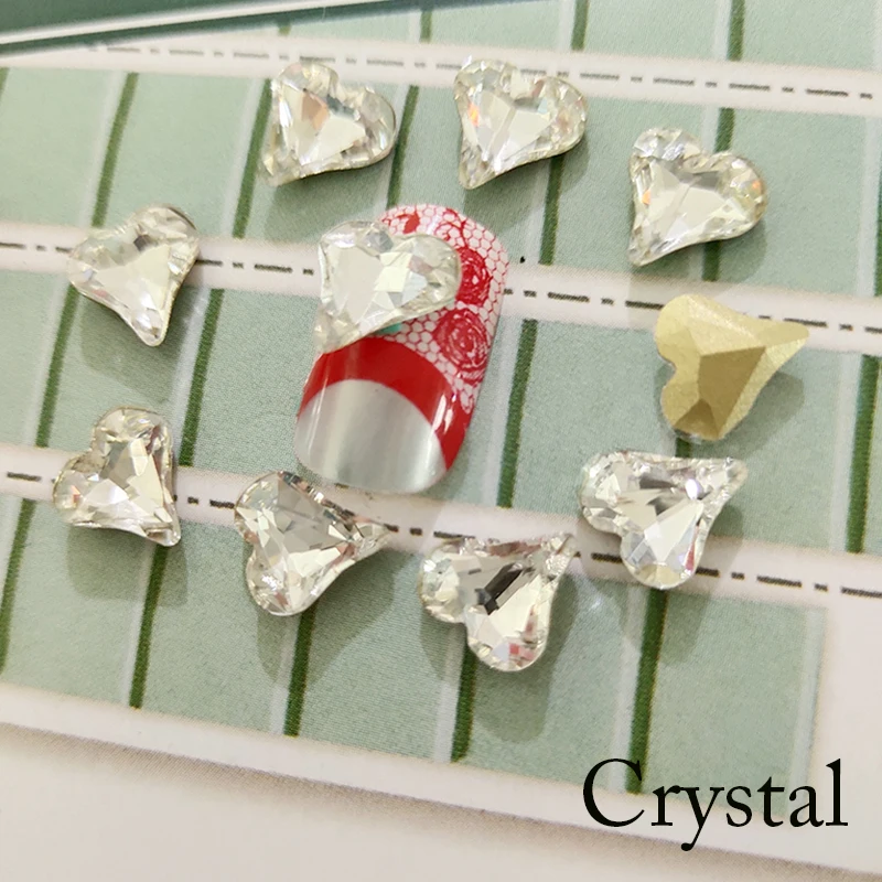 Crystal 20 шт, 8 мм, алмазные Стразы для маникюра, блестящее стекло, клей на спине, стразы для рукоделия, 3D ногтей - Цвет: Crystal