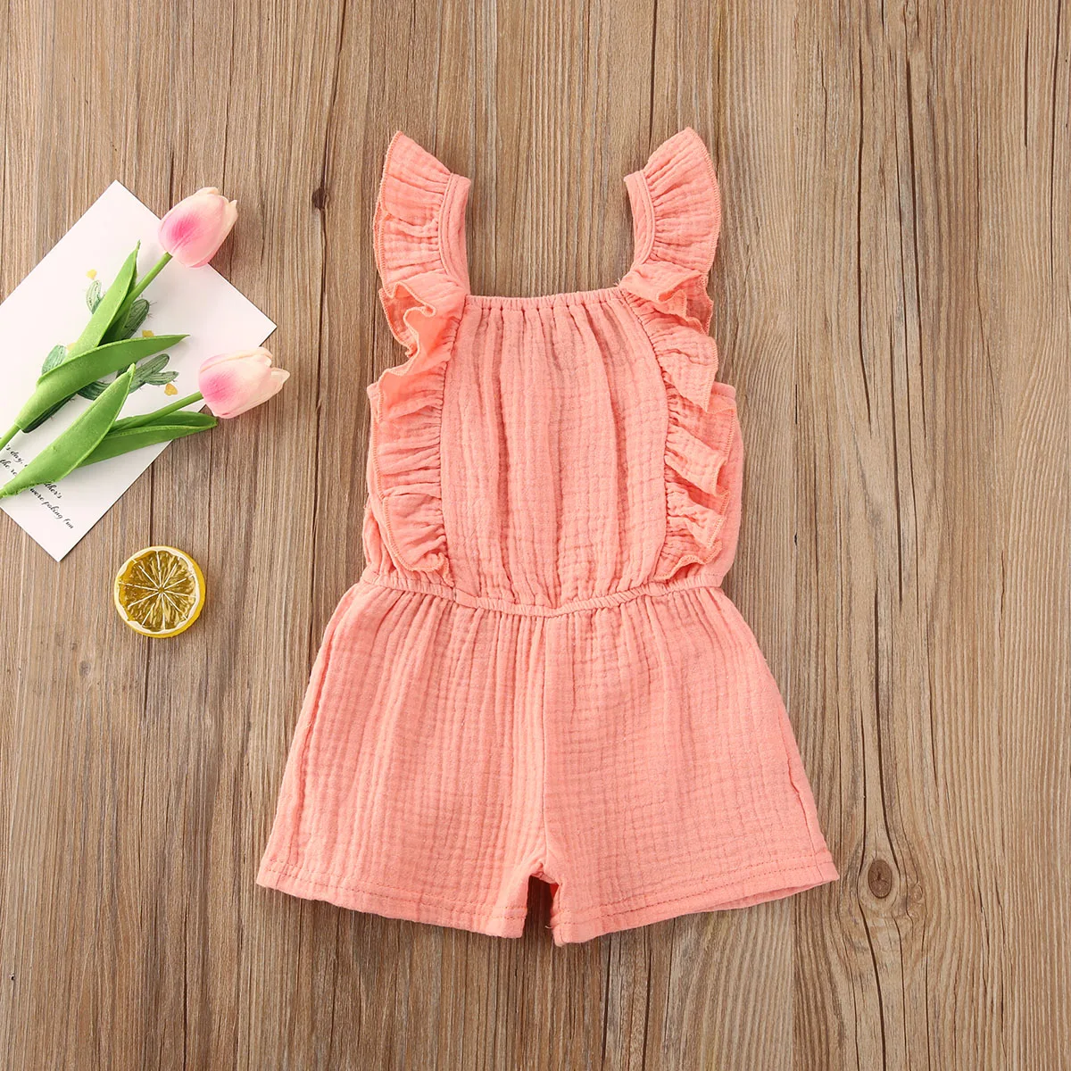 

Cotton Newborn Infant Baby Girls 0-18M Sleeveless Romper Jumpsuit Clothes Outfits