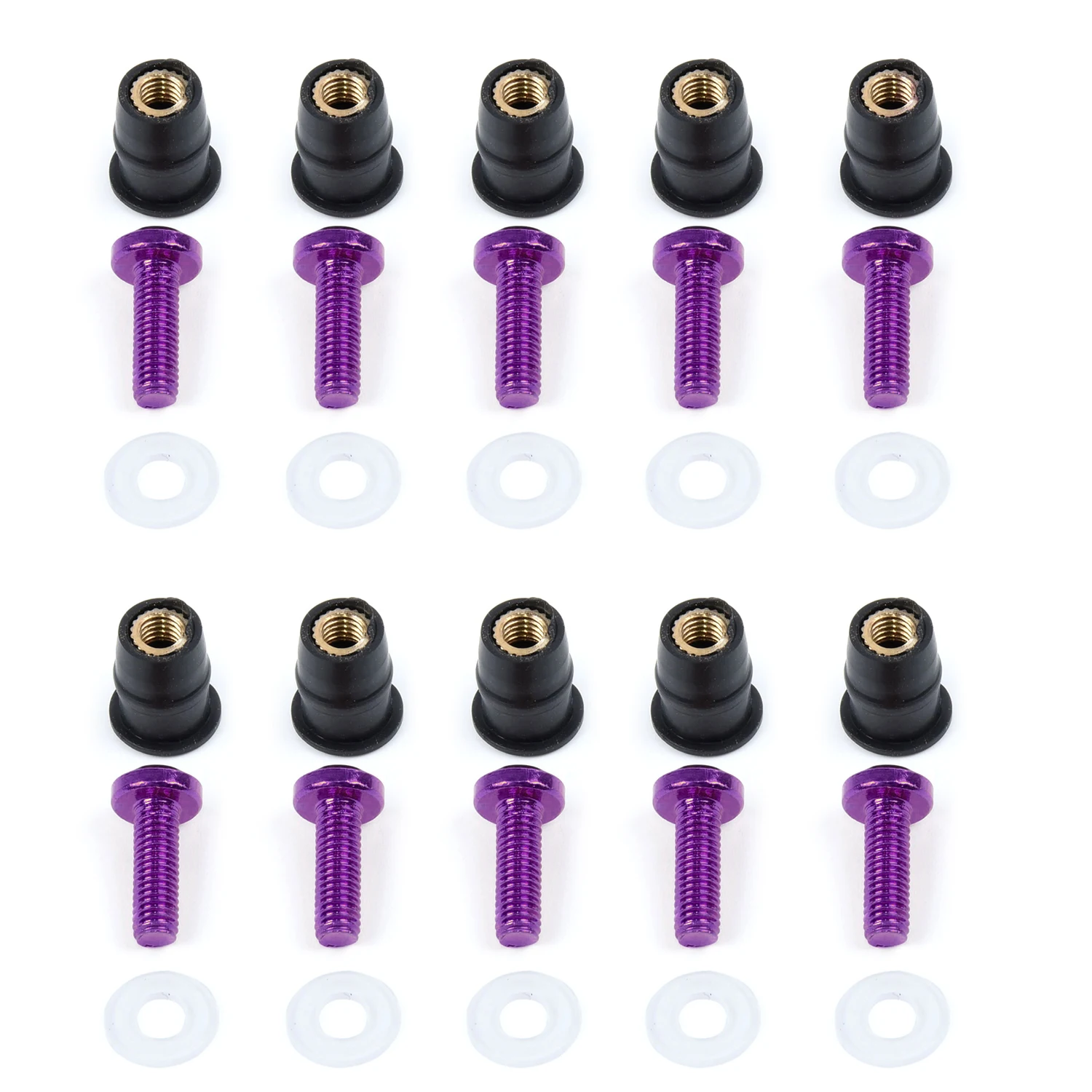 10 шт. мотоциклетные M5 15 мм метрические резиновые Скважинные гайки обтекатель