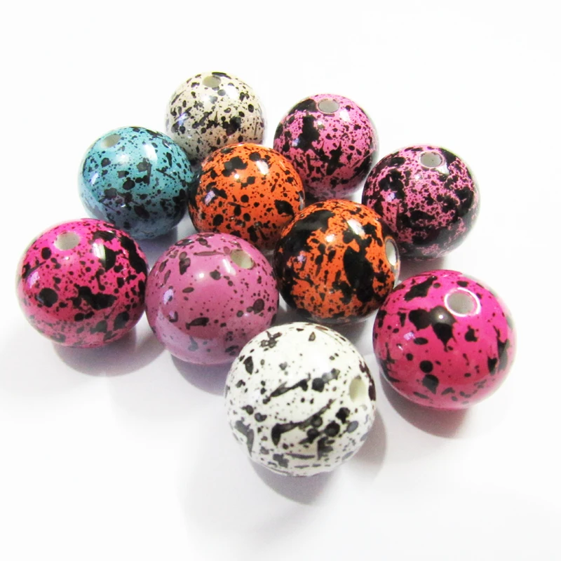 Новейший 20 мм 100 шт./пакет яркий спрей черный бусины/искусственный птица яйцо