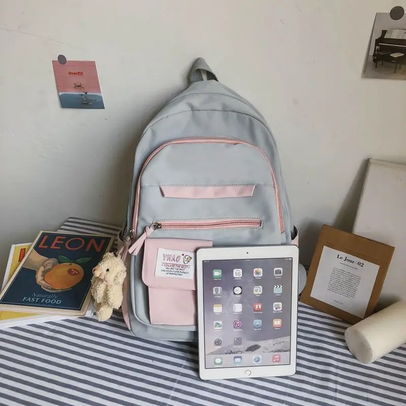 Модная школьная сумка с панелями для девочек-подростков рюкзак учащихся младшей