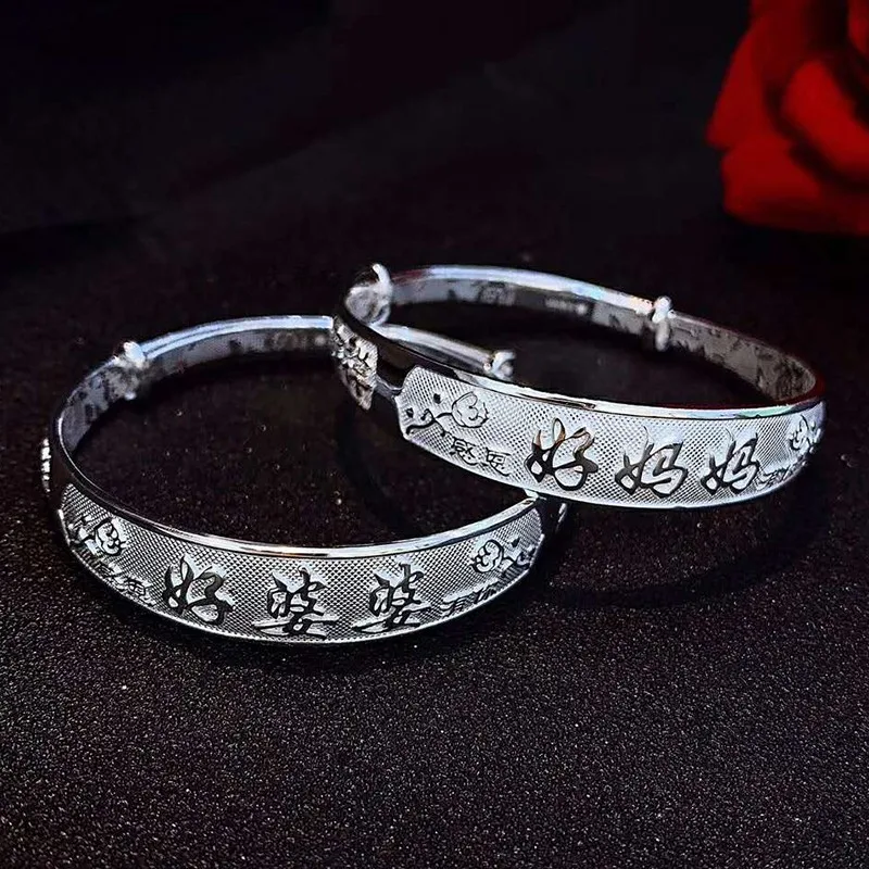 

★Женский браслет из стерлингового серебра с эффектом пуш-тяги, браслет для хорошей матери и свекрови анкан из чистого серебра, подарок на день матери