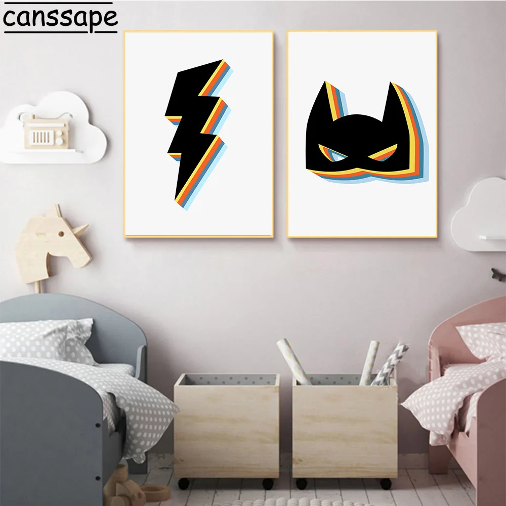 Супер герой плакат геймера холст картины для мальчиков Детская Wall Art принты