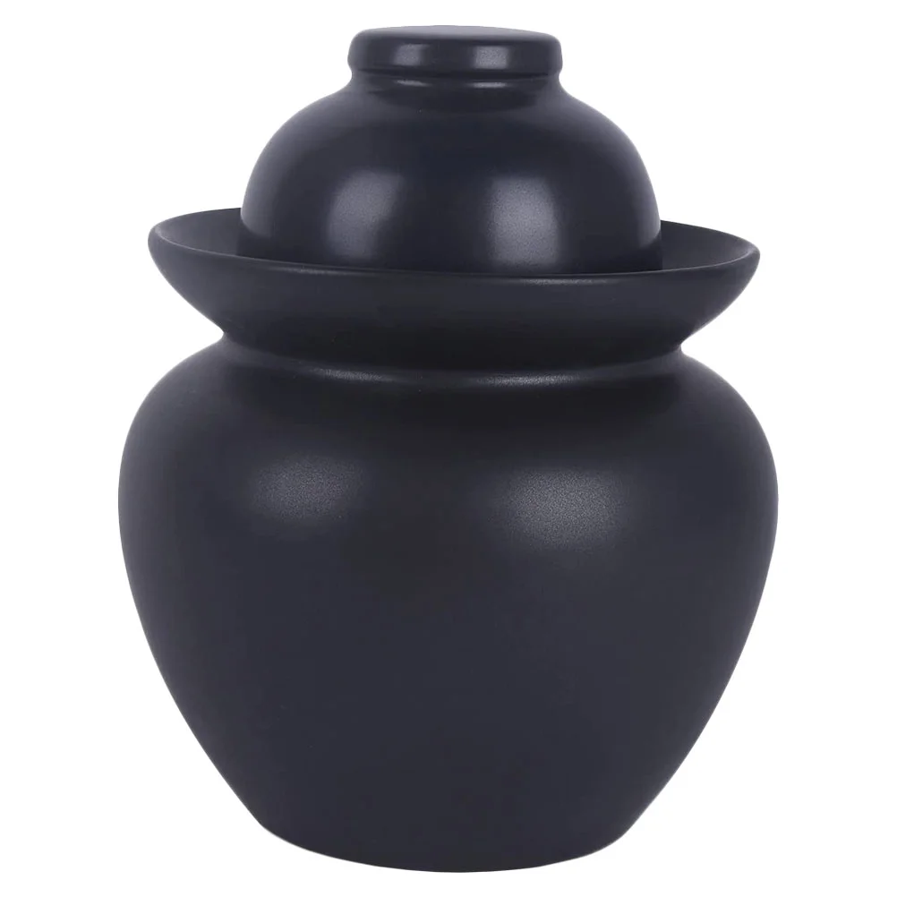

1pc Household Ceramic Sealing Can Exquisite Ceramic Sealed Jar with Lid (Black)