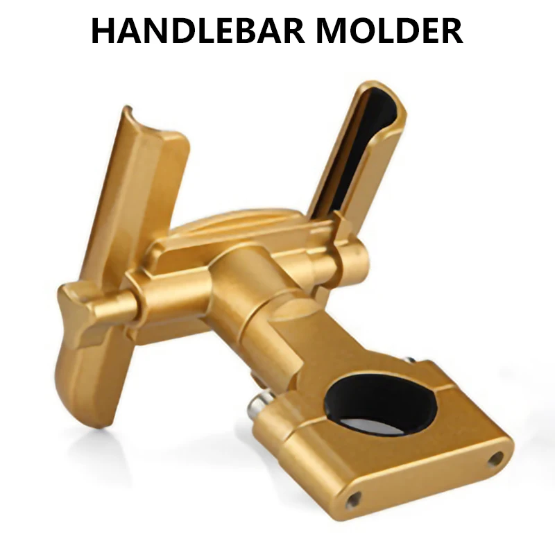 Handlebar Gold YPAY мотоцикл горный велосипедный держатель для телефона Алюминий регулируемый руль мотоцикла Зеркало заднего вида 4-6,5 дюймов телефон крепление - Цвет: Handlebar Gold