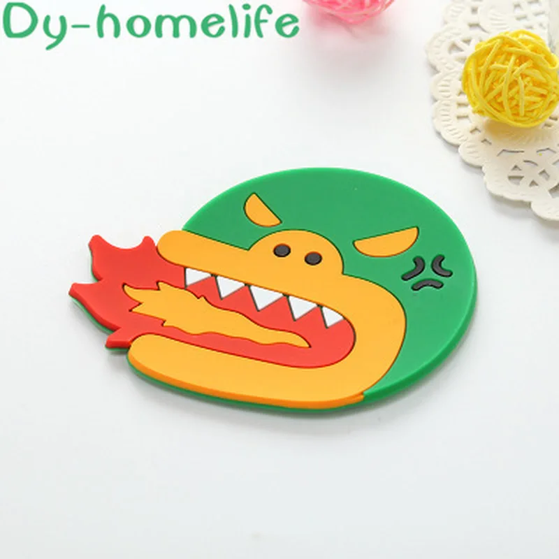 

Creative Cartoon Animal Motifs, Modeling Soft PVC Coasters Creative Non-slip Insulation Mats Tea Coasters Home Kitchen Supplies