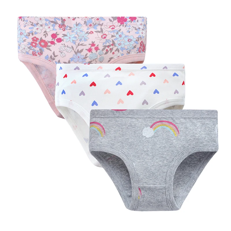 Calzoncillos de algod&oacute;n para ni&ntilde;os y ni&ntilde;as, ropa interior bonita, B&oacute;xer, 3 unids/lote-3