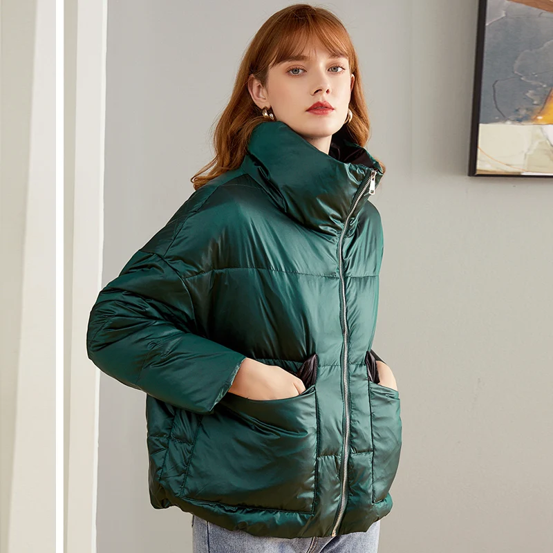 Женский пуховик на белом утином пуху теплая парка с перьями Брендовая верхняя