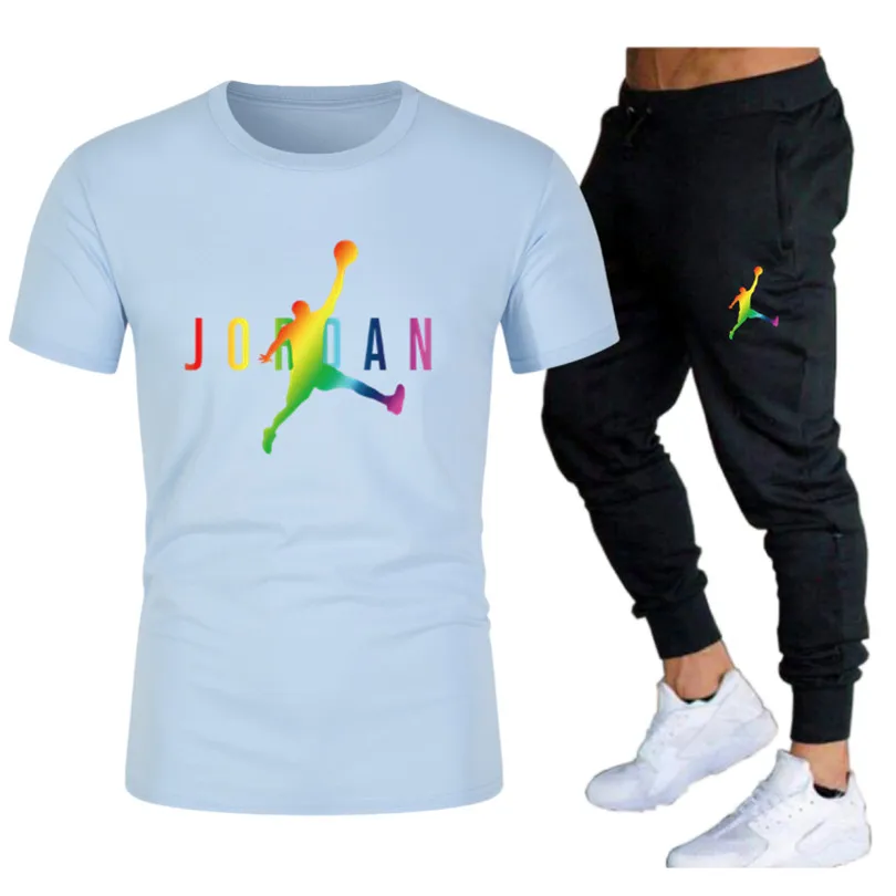 

Men Women T-shirt & Pants Sets Casual Tracksuit Jordan 23 Suit Printed Tops + Gym Pants Fitness Pants 2020