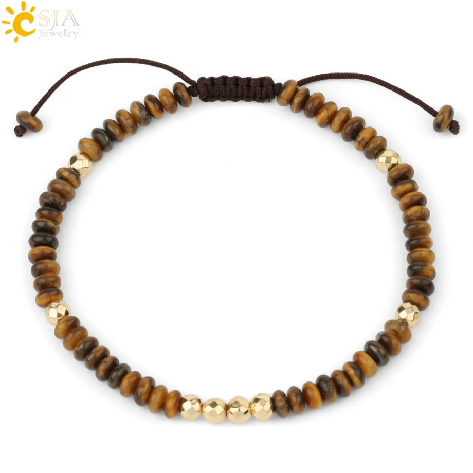 CSJA браслеты и из натурального камня баланс Кристалл кварц счеты бисера Strand