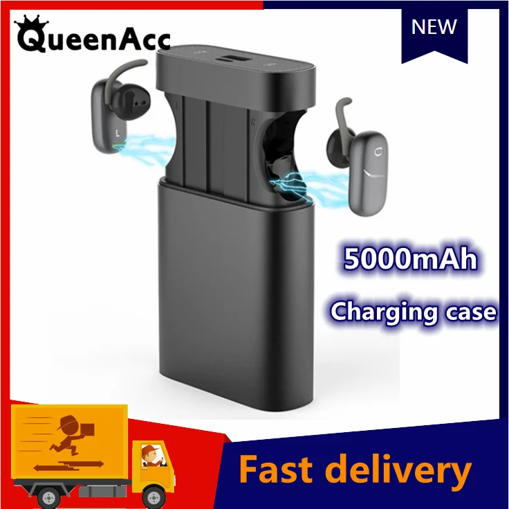 

TWS-наушники QueenAcc с поддержкой Bluetooth, 5000 мА · ч, IPX6
