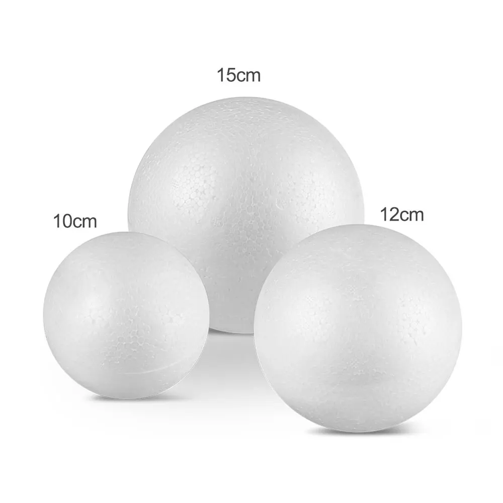 

Modelling Polystyrene Styrofoam Foam Ball 10CM 12CM 15CM White Craft Balls For DIY Christmas Party Decoration Supplies Gifts