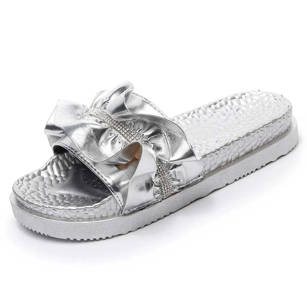 

slippers Ladies Platform Slippers Fashion Ruffles Slide on Casual Outdoor Soft Slipper 2020 Summer Shoes Beach Slides
